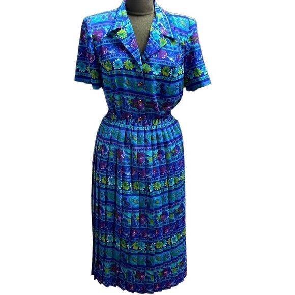 Vintage Leslie Fay Women’s 2 pc Skirt Set Size 10 Floral Cottagecore Fairycore - Picture 3 of 10